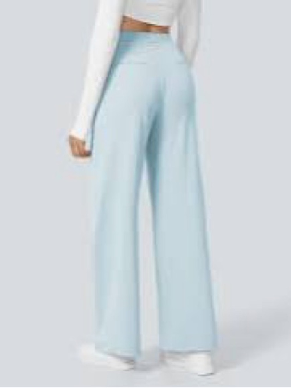 HALARA Wide Leg High-Waist Pants in Light Blue